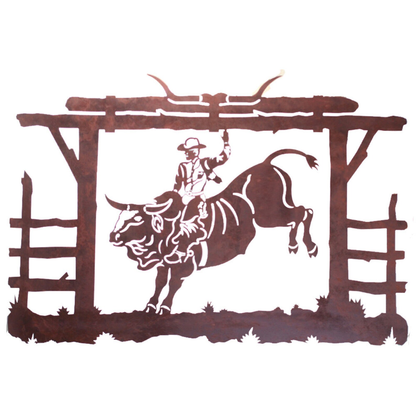 Bull Rider Steel Wall Art 42x 29 | Etsy