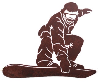 Snowboarder Plasma Cut Wall Art Mural