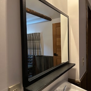 Black Yellowstone Mirrors with Shelf