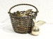Sterling Silver Place Card Holders with Basket- Six Little Apples in a Basket, Place Markers, Vintage Dining & Serving 