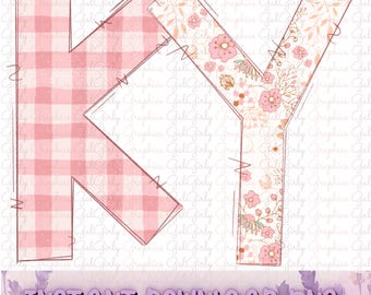 Preppy Pink Kentucky PNG Design, Pink Floral & Gingham, Instant Download PNG, KY Tee Design, Kentucky Gifts