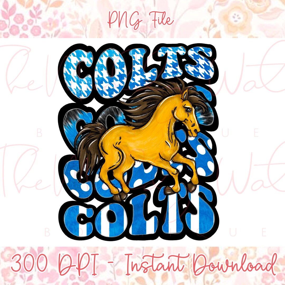 Colts Pattern Background Patterned Stacked Colts Mascot Design: Hand-drawn Elements in Royal ...