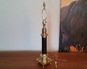 Vintage Frederick Cooper Table Lamp Solid Brass Base Mid Century Modern Enamel Hollywood Regency
