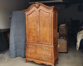 Vintage Henredon Burlwood Armoire Ample Storage Heirloom Quality