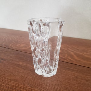 Vintage 1960&#39;s Sven Palmquist Crystal Vase 6.25&quot; Mid Century Modern Orrefors Sweden Beautiful Sculptural Elements Excellent Condition