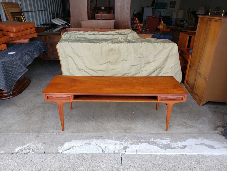 Vintage 1960 S Johannes Andersen Teak Coffee Table Cfc Etsy