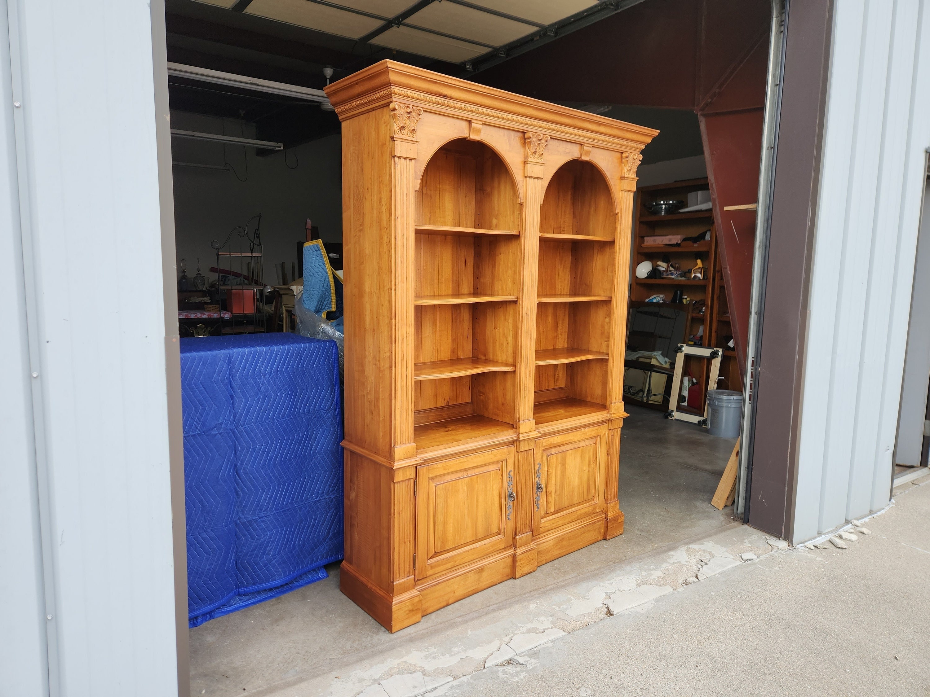 Vintage Ethan Allen Legacy Maple Bookcase Beautiful Sculptural