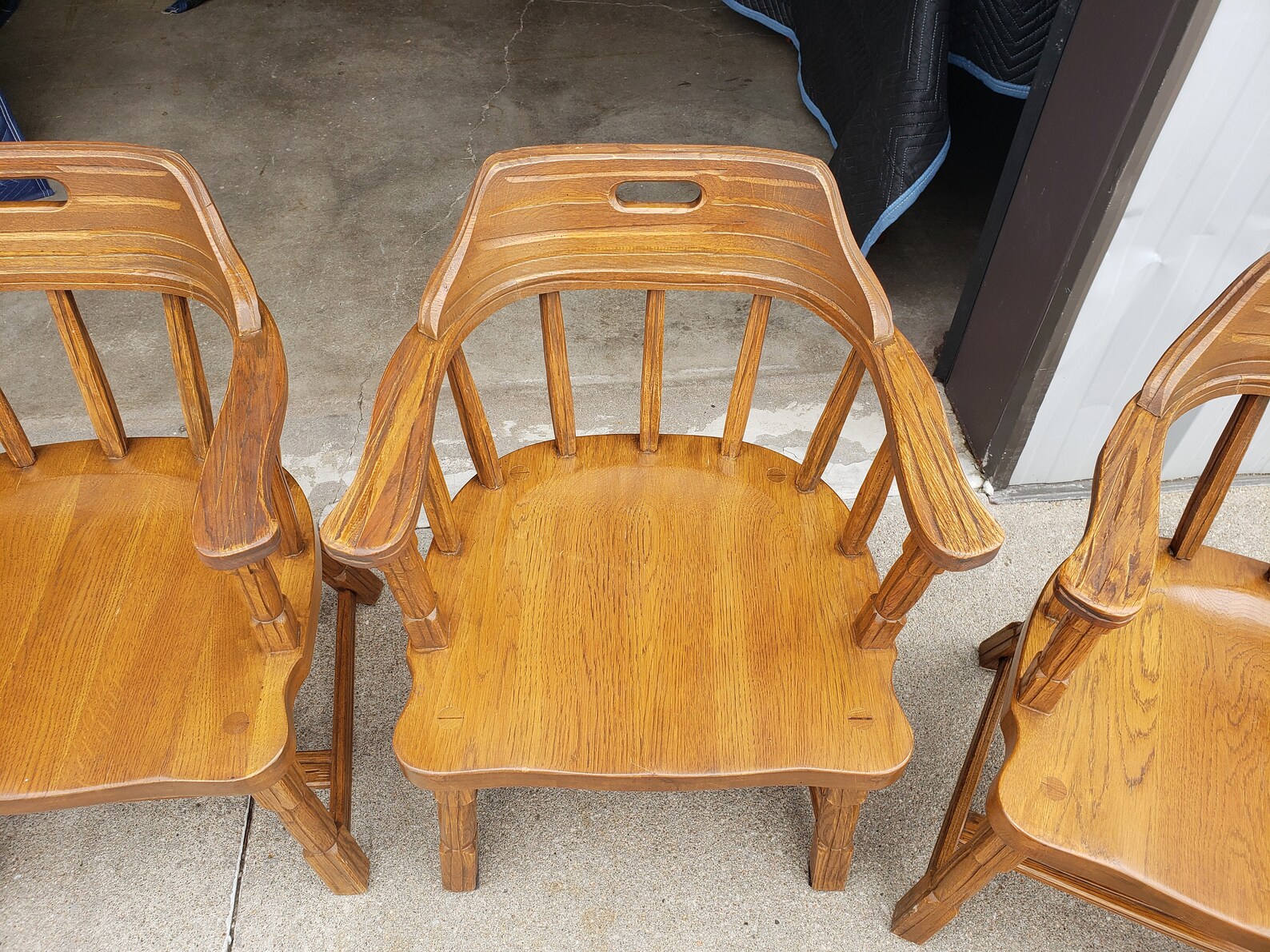 Vintage Ranch Oak Dining Chairs Set Of 6 Solid Oak Acorn Etsy