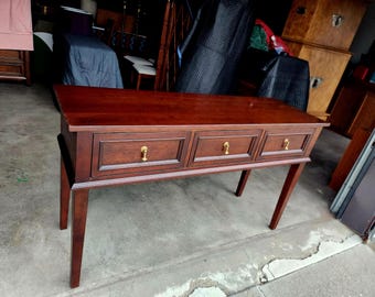 Wright Table Company Solid Walnut Console Table Faux-Distressed Finish