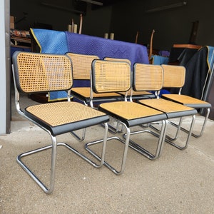 Set Of 6 Vintage 1960's Cesca Chairs Marcel Breuer-Style Mid Century Modern Made In Poland GFM Cantilever Design