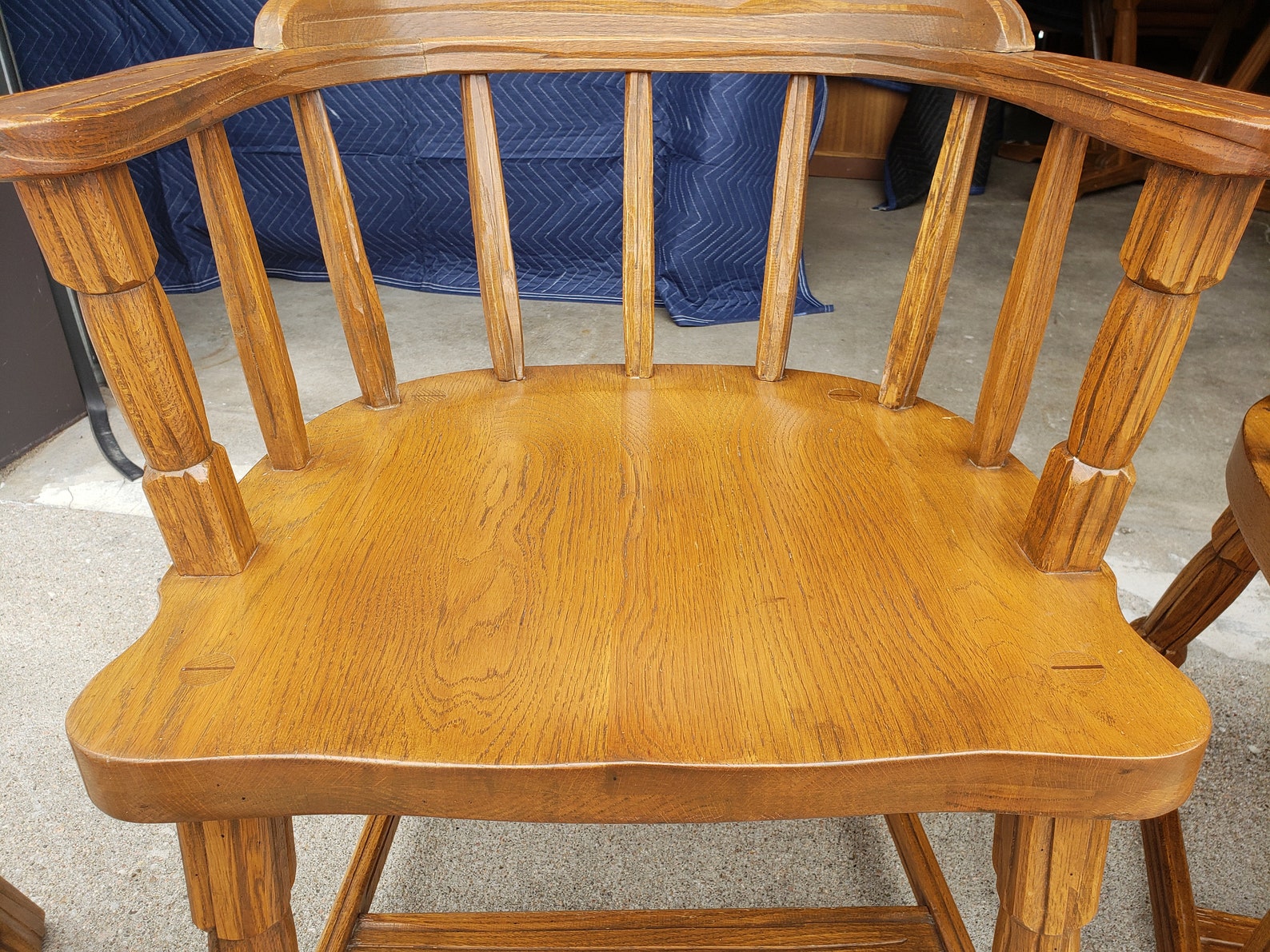 Vintage Ranch Oak Dining Chairs Set Of 6 Solid Oak Acorn Etsy