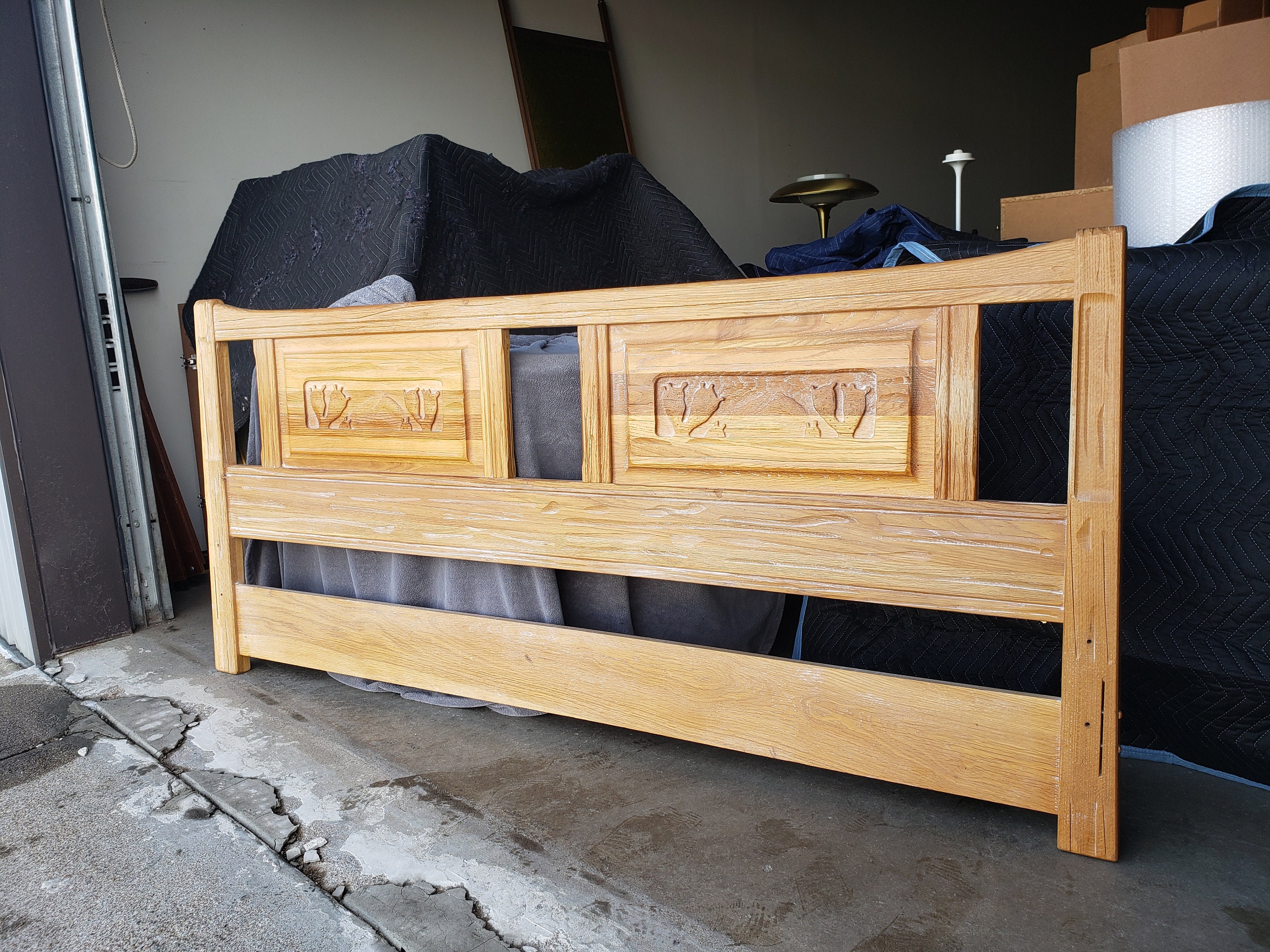 Vintage 1950's Ranch Oak King Headboard Natural Oak Finish Etsy