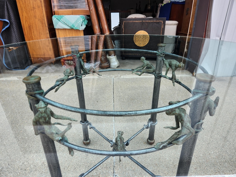 Vintage Maitland-smith Iron & Bronze Dining Table Cast Monkeys Decor 54 ...