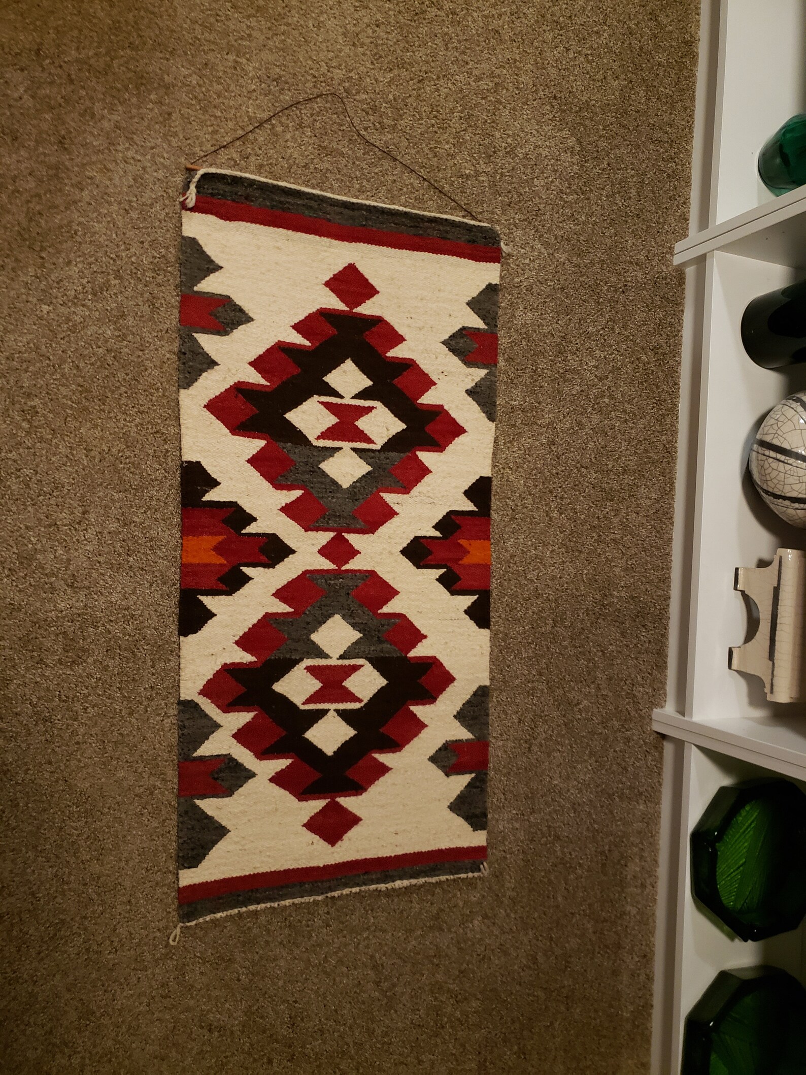 Vintage 1960's Navajo Wool Rug Wall Hanging Mid Century Etsy