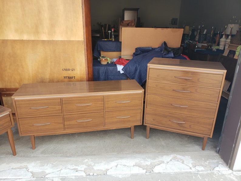 Vintage 1960's Kroehler Laminate Bedroom Set Mid Century Etsy