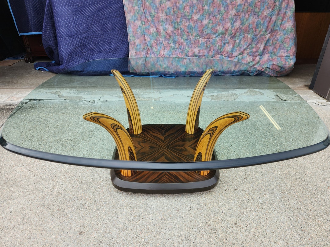 Vintage Henredon Fauxhorn Coffee Table Zebra Wood Sculptural Etsy