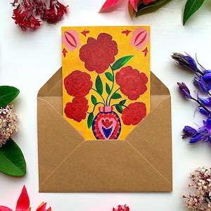 A6 rose jaune | florale | fleur lumineuse de Zazzle.be Liste d'envies Vous avez des idées ? Botanique | d'art moderne | Illustrations illustrées | Carte d'anniversaire colorée