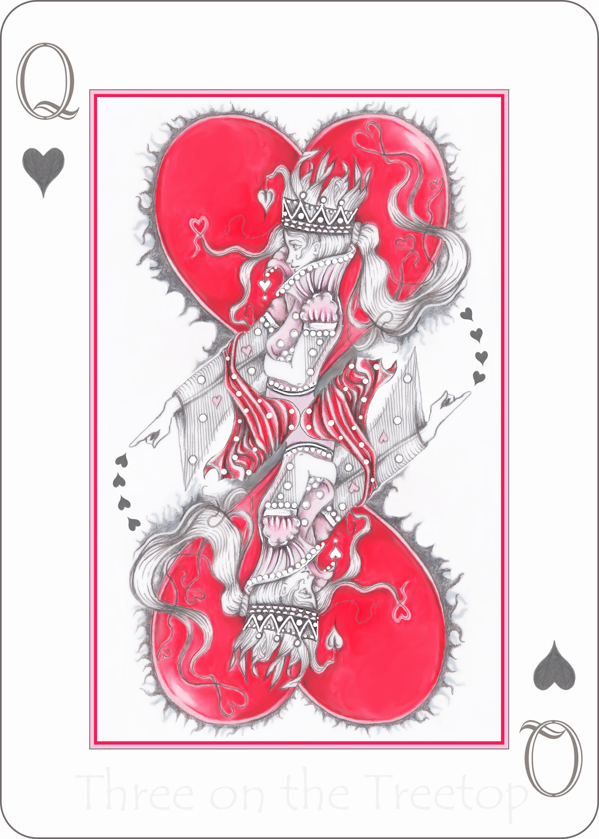 Queen of Hearts Illustration, Queen of Hearts, Alice in Wonderland