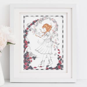Alice au pays des merveilles Art mural, Alice au pays des merveilles Print, Alice au pays des merveilles Décor, impression d’art, cartes à jouer, « Un paquet de cartes »