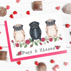 Valentinstag Karte, Valentinstag Karte, Valentinstag Grußkarte, niedliche Valentinstagskarte, Liebeskarte, Valentinstagskarte Hund, Mops Karte