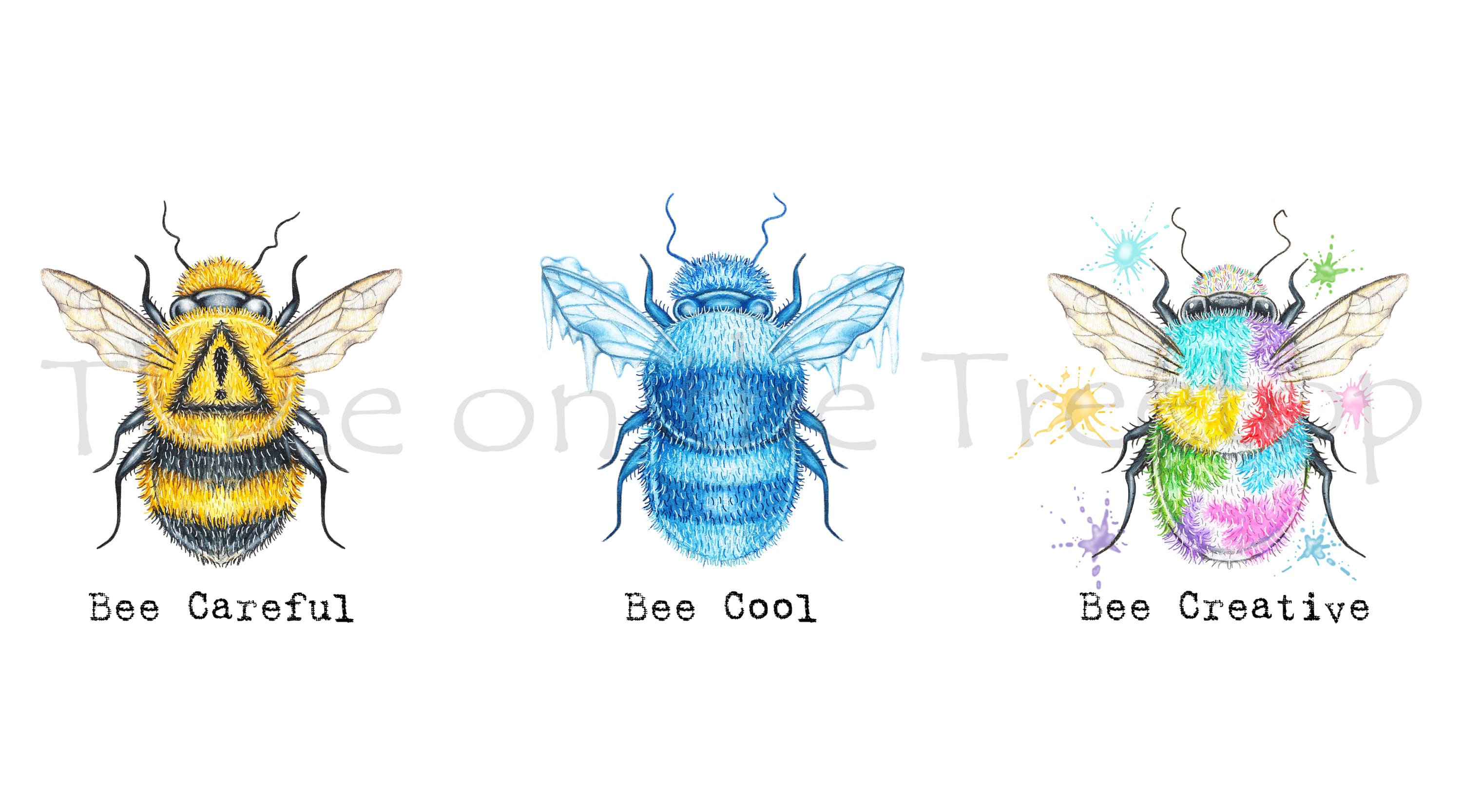 Bee Art Print, Fun Art, Whimsical Art, Bee Art, Bee Themed Print, Bee Pun  \, image size:3000x1667