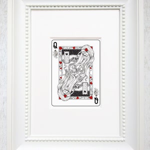 Rapunzel Kunstdruck mattiert, Rapunzel Kunst, Spielkarte Wandkunst, mattierter Druck, 13 x 18 cm "The Queen of Hair"