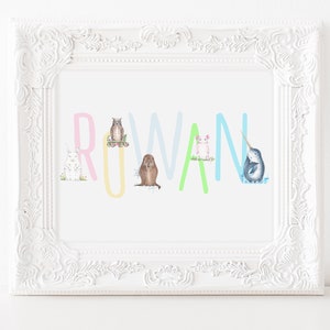 Custom name nursery print, custom name print, custom print, personalized print, nursery art, custom alphabet print, personalized art