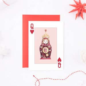 Tarjeta de la Reina de Corazones, Tarjeta de Felicitación, Tarjeta Simplemente Porque Sí, Tarjeta de Nota, Tarjeta en Blanco, Tarjeta de Naipe, Tarjeta de Bellas Artes, Reina de Corazones