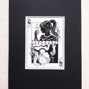 Snow White Art, Snow White Poison Apple art print, Fairy tale illustration, Fairytale graphic art, ink art, seven dwarfs,The Queen of Apples image 5