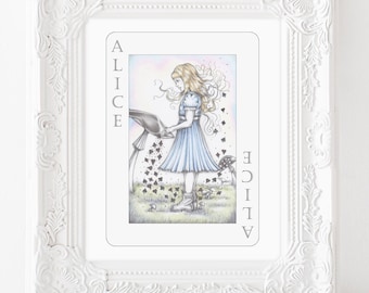 【ALICE IN WONDERLAND】手描き イラスト アート Alice Mad Here W0nderland | Love | Pop Art | Fineart on