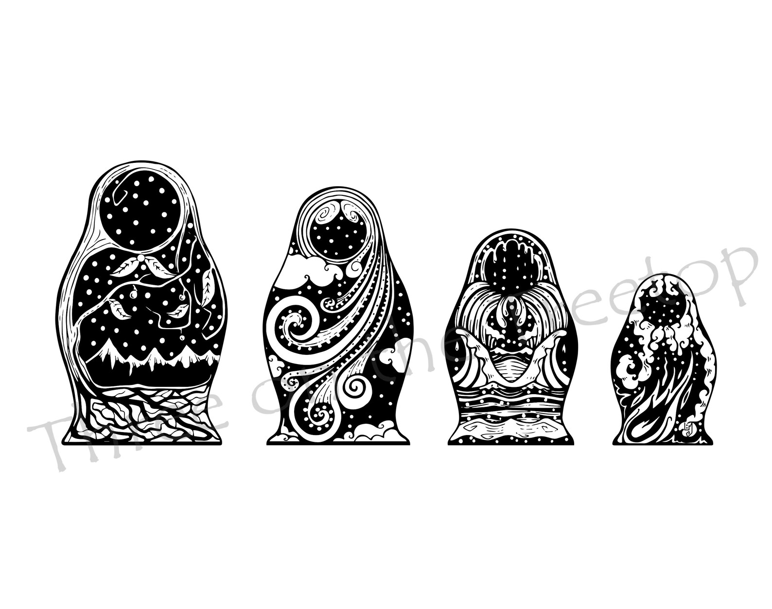 Earth Wind Water and Fire the Four Elements Nesting Doll Etsy