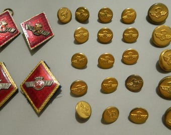 Lot of Antique Spanish Military Buttons & Insignias Spain Airforce