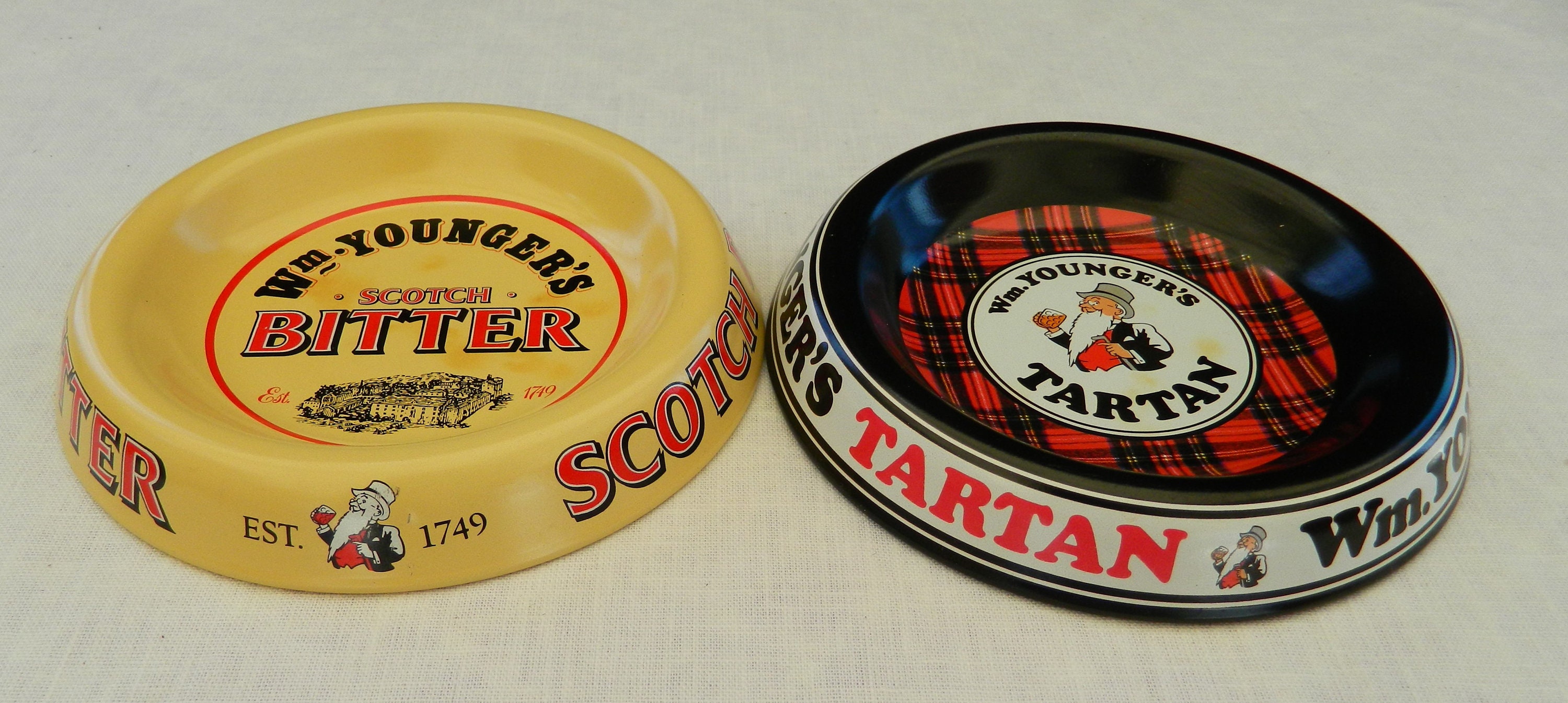 Vintage Pair of Wm. Younger's Tin Ashtrays Scotch Bitter & Etsy
