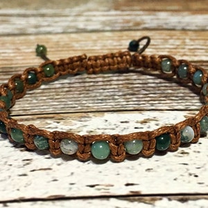 Moss Agate Bracelet / Healing Bracelet / Yoga Bracelet / Crystal Healing Bracelet