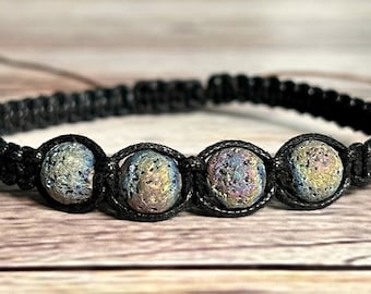 Lava Rock Essential Oil Bracelet / Aromatherapy Diffuser Jewelry / Hemp Cord Healing Bracelet for Calm & Grounding