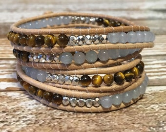 Chan Luu Style Wrap Bracelet / Healing Crystal Bracelet / Jasper Bracelet / Beaded Wrap Bracelet