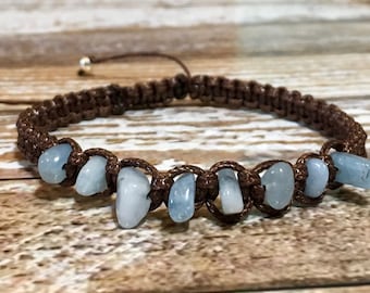 Healing Crystal Bracelet / Aquamarine Jewelry / Aquamarine Bracelet / Raw Crystal Jewelry / Chakra Bracelet