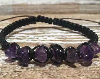 Amethyst Bracelet / Chakra Healing Jewelry / Crown Chakra Crystal Bracelet for Calm, Intuition & Stress Relief Energy Healing