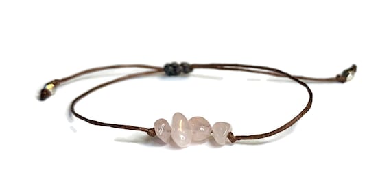 Raw Rose Quartz Bracelet / Raw Crystal Healing Jewelry / Heart Chakra Gemstone Bracelet for Love, Compassion & Emotional Healing