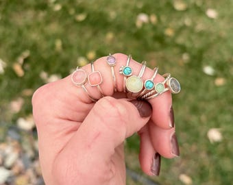 Custom Gemstone Ring – Small Stones (Under 8mm) | Handmade Sterling Silver Ring
