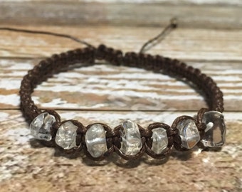 Clear Quartz Bracelet / Chakra Healing Bracelet / Raw Crystal Jewelry / Energy Amplifying Gemstone Bracelet