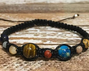 Solar System Bracelet / Galaxy Bracelet / Healing Crystal Bracelet / Planet Bracelet / Space Bracelet / Chakra Bracelet