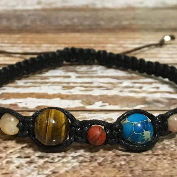 Solar System Bracelet / Galaxy Bracelet / Healing Crystal Bracelet / Planet Bracelet / Space Bracelet / Chakra Bracelet