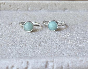Aquamarine Ring / Sterling Silver Handmade Gemstone Ring / March Birthstone Jewelry / Calming Crystal Ring for Balance & Peace