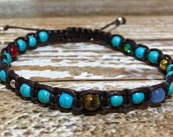Turquoise Bracelet / Chakra Healing Jewelry / Calming Crystal Bracelet for Communication, Protection & Positive Energy