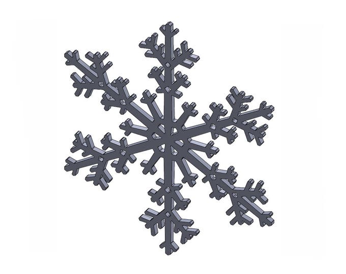 12" Snowflake - DXF And STL Files - Vector Graphics And Model For CNC Router, Laser Engraver, 3D Printer, Or Plasma Cutter