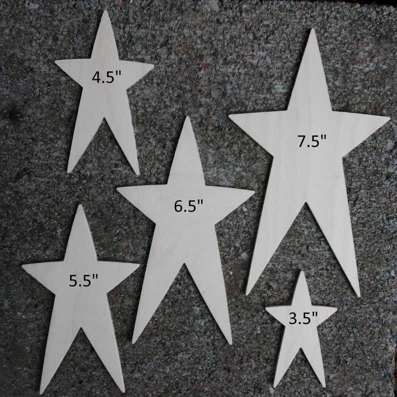 wooden-star-shapes-7-5-wood-star-cutout-etsy