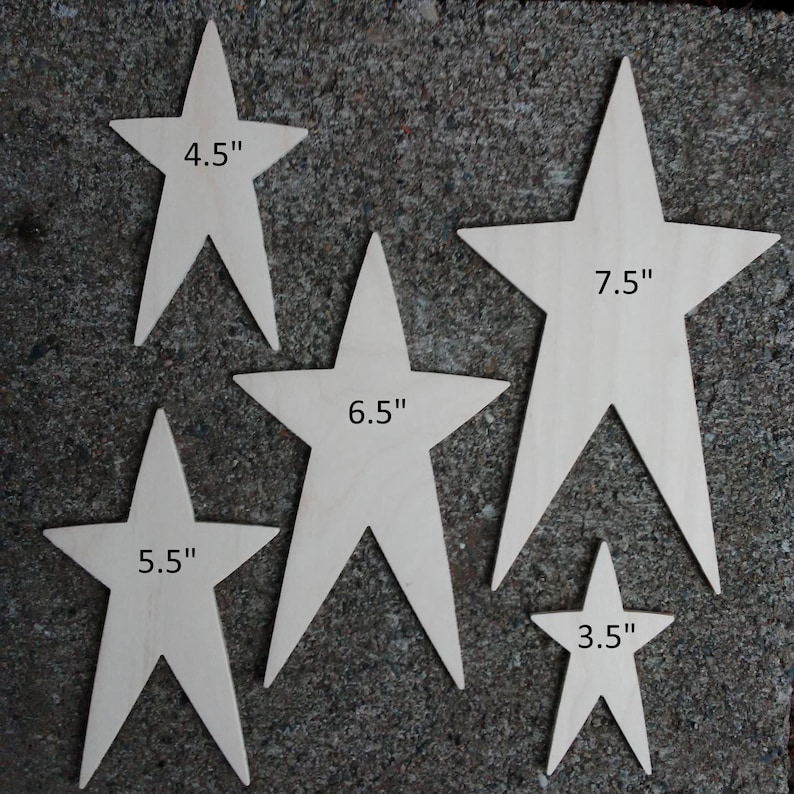 Wooden Star Shapes 7.5 Wood Star Cutout Etsy