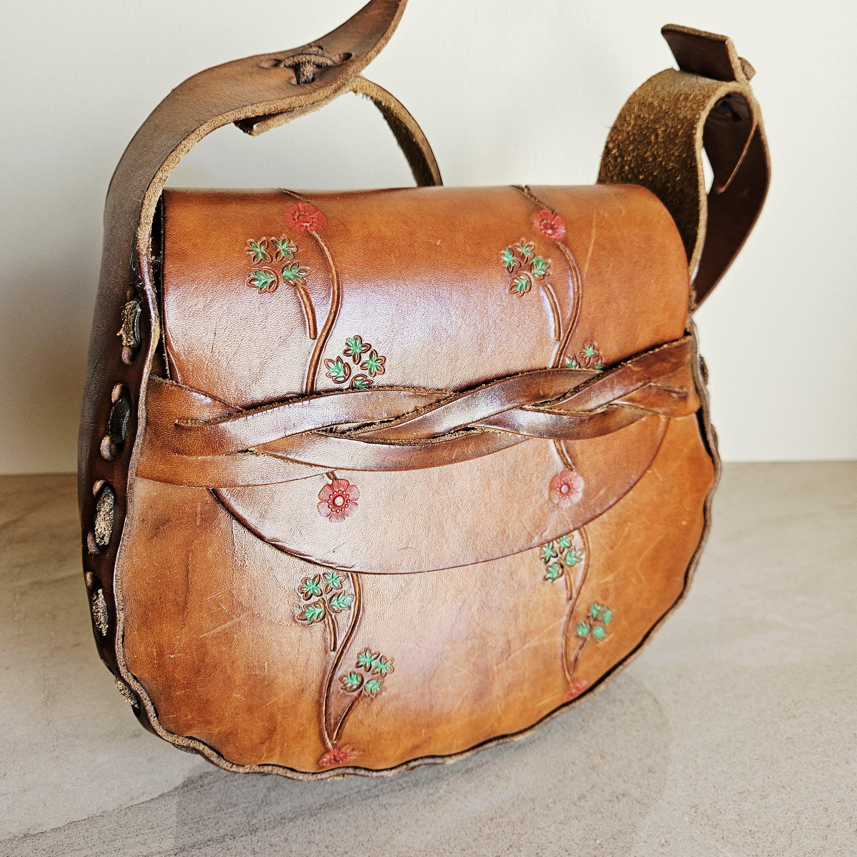 【vintage】ECO LEATHER SHOULDER BAG Vintage Ecco Small Purse Women Shoulder Bag Zipper Geometric