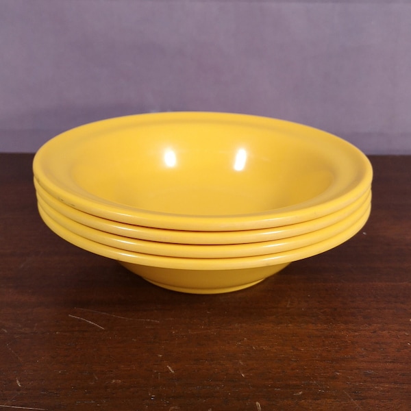 Mustard Yellow Duraware 4 Bowls ~ Cereal ~ Ice Cream ~ Snack ~ Melamine Dishes ~ Retro Dinnerware for Camping & Glamping